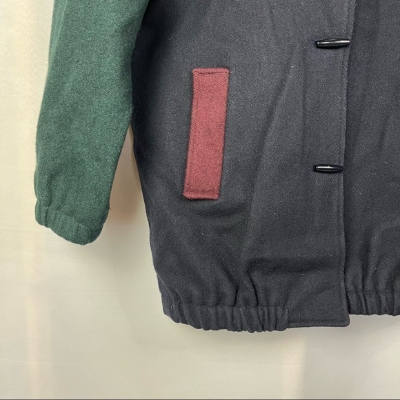 New York Girl Vintage Y2K Colorblock Wool Trench Coat M - Picture 4 of 6